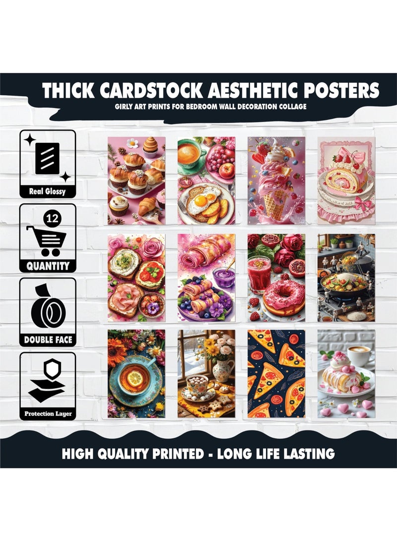 High-end wall art set for kitchens and dining rooms - 12 300g coated panels, modern designs of colorful and delicious food, baked goods and desserts, ideal for decorating homes, restaurants and very upscale cafes. - Image 3